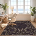 thumbnail image 3 of Design&I 8'x10' Washable Area Rug Wildlife Motif Frame Botanical Scroll Border Vintage Gothic Moth Playful for Dining Room, Large Office, Lounge, Snag-Free, 3 of 7