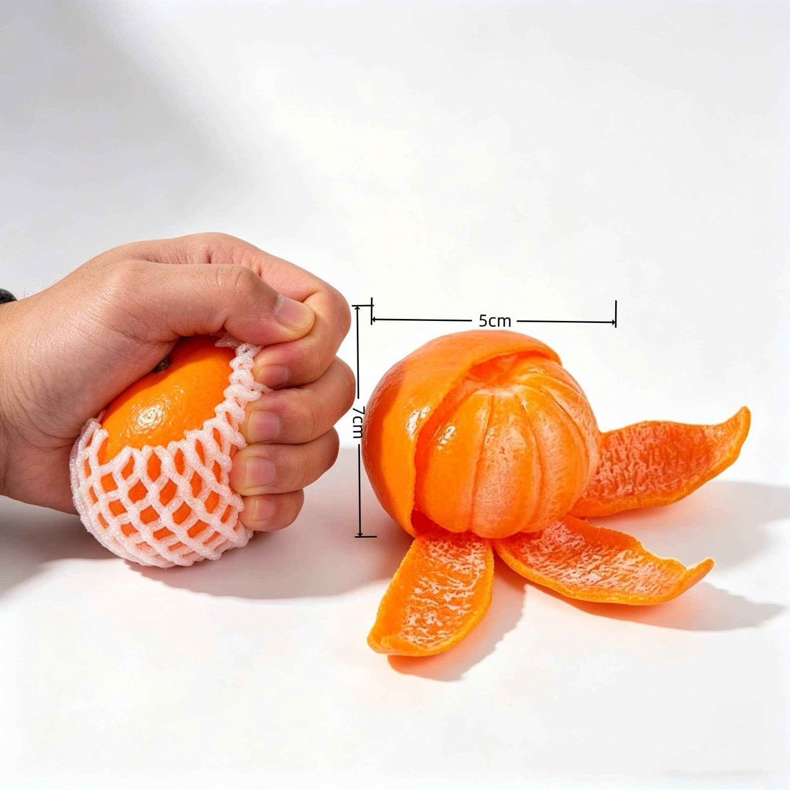 Peelable Orange Stress Relief Ball Realistic Tangerine Slow Rising Soft Silicone Fruit Squeeze Anxiety Adhd Calming Sensory Desk Accessory Office