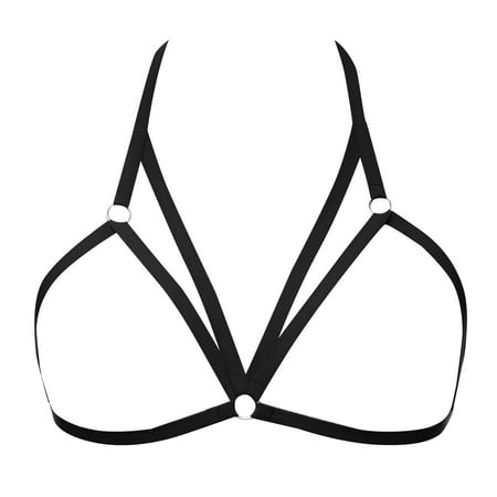 Upioiwer Mujer Curvy Lingerie Plus Size Women Sexy Lace Up Bra Black Cutout Stretch Adjustable Lingerie Bra Lady Elastic Band Bra One Piece Lingerie Bodystocking Lace Womens Lingerie Set Cheap