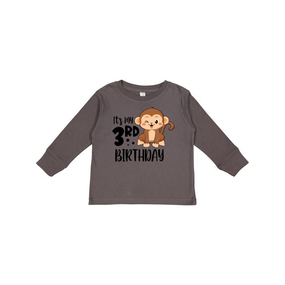 Inktastic Monkey Its My 3rd Birthday Boys or Girls Long Sleeve Toddler T-Shirt