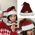 thumbnail image 2 of ZPAQI Red Cap Christmas Santa Hat with White Brim for Christmas Party New Year, 2 of 20