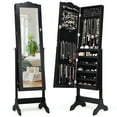 thumbnail image 1 of Topbuy Lockable Jewelry Organizer with Dressing Mirror and Storage Box, Black, 1 of 10