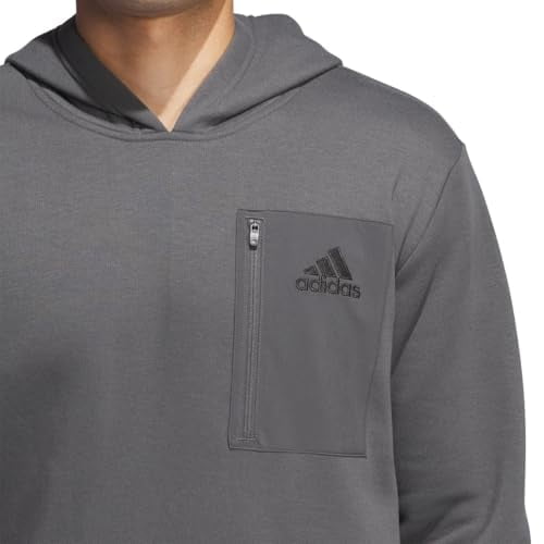 adidas Men�s Regular Fit Kangaroo Pockets Hoodie - Gray (Gresix), Large