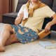 thumbnail image 5 of Balery French Bulldog Yoga Pantalones cortos de pijama de punto de algodón para hombre con cinturilla y bolsillos-Small, 5 of 6