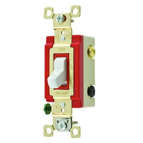 Bryant Wall Switch,White,4-Way Switch,1 to 2 HP 4904BW