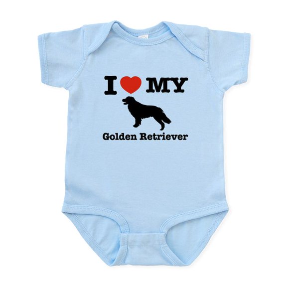 CafePress - I Love My Golden Retriever Infant Bodysuit - Baby Light Bodysuit, Size Newborn - 24 Months