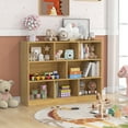 thumbnail image 4 of Costway Open 3-tier Gray Wooden Bookcase Storage Display Cabinet for Living Room, Oak Yellow, 4 of 10