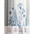 thumbnail image 6 of Blue Spring Floral Sheer Curtains 63 Inch Length 2 Panels Set Window Treatments, Watercolor Elegant Pastoral Flowers Rod Pocket Semi Curtains for Living Room/Bedroom/Kitchen Décor, 104"W x 63"L, 6 of 7