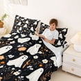 thumbnail image 3 of Homewish Halloween Floral Ghost Bed Sheets,Wild Autumn Flower Pattern Full Size Sheets,Black Cream Orange,4-Piece,1 Flat Sheet,1 Fitted Sheet and 2 Pillowcases, 3 of 6