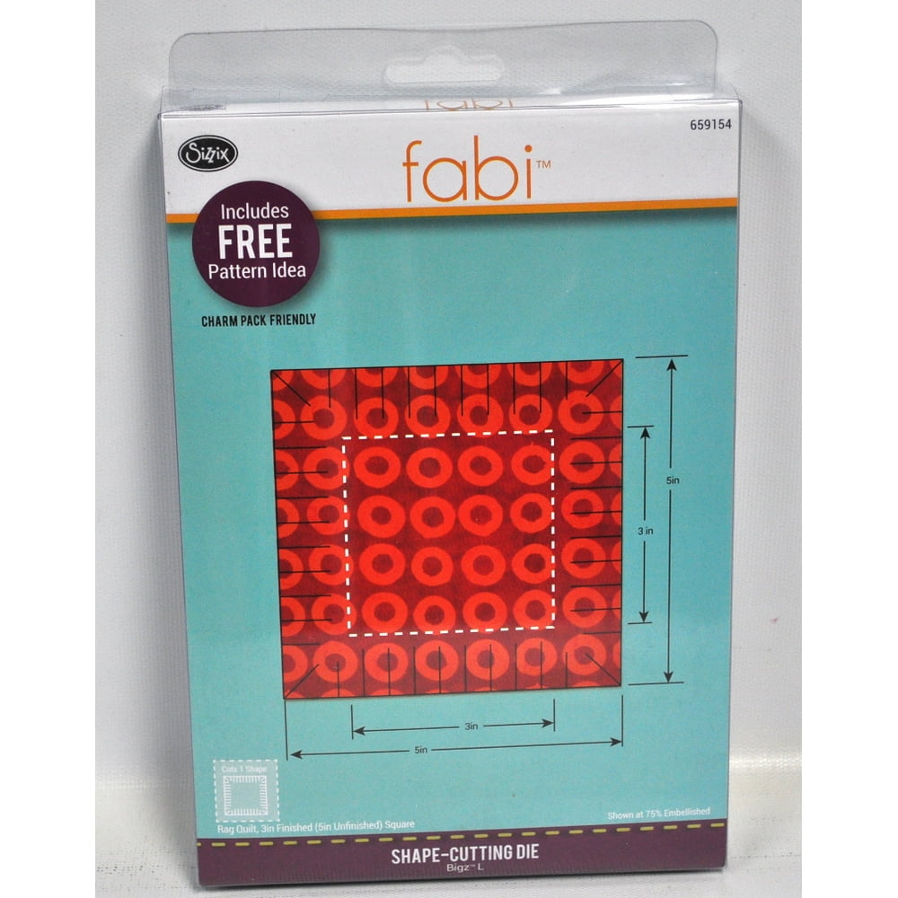 Sizzix Bigz Dies Fabi EditionL Die Rag Quilt 3" Finished Walmart