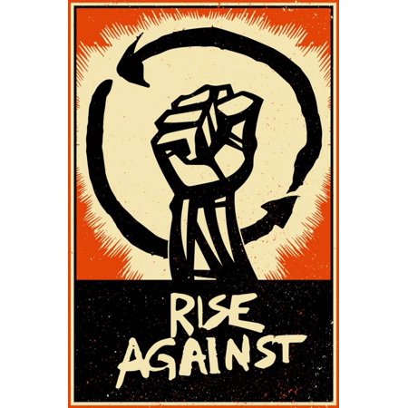 Rise Against Flag - Rise Against - Poster Fist Print