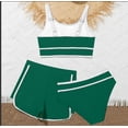 thumbnail image 5 of WERYOUNG Girl's Swimsuit Sets Sleeveless Scoop Neck Solid Color Tops And Bottom With Swim Shorts Tankini Swimsuits Kids 3 Piece Swimwear Beach Sports Versatile Cozy Children Bathing Suit, 5 of 5