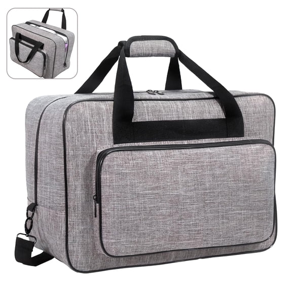 Yalumo Sewing Machine Carrying Case, Portable Universal Sewing Machine Tote Bag for Travel and Storage, Sewing Machine Storage Bag with Shoulder Strap & Handles, Fits Most Standard Machines, Gray