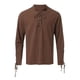 thumbnail image 4 of pstuiky camisas de manga larga para hombre, Camisa de cuello alto estilo hippie de manga larga para hombre, estilo playero, estilo informal, de color liso camisetas de hombre l, 4 of 4