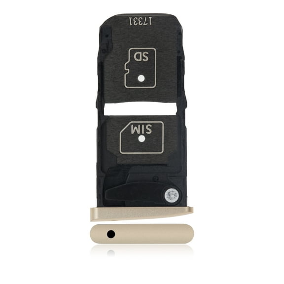 Replacement Sim Tray Compatible For Motorola Moto Z Droid (XT1650-01 / 2016) (Gold)