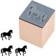 thumbnail image 1 of Sello de goma de madera con forma de caballo, 1 pulgada, con temática animal. Sello pequeño de caballo, sello cuadrado de madera., 1 of 9