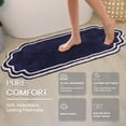 thumbnail image 3 of Home Weavers Allure Collection Cotton Bathroom Runner Rug 21"x54", Soft Absorbent Non-Slip Long Mat, Quick Dry, Machine Washable Floor Runner for Bathroom & Hallway, Navy, 3 of 9
