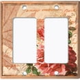 thumbnail image 6 of Metal Light Switch Plate Outlet Cover Tan Floral Leaf Letter Damask FLW054, 6 of 13