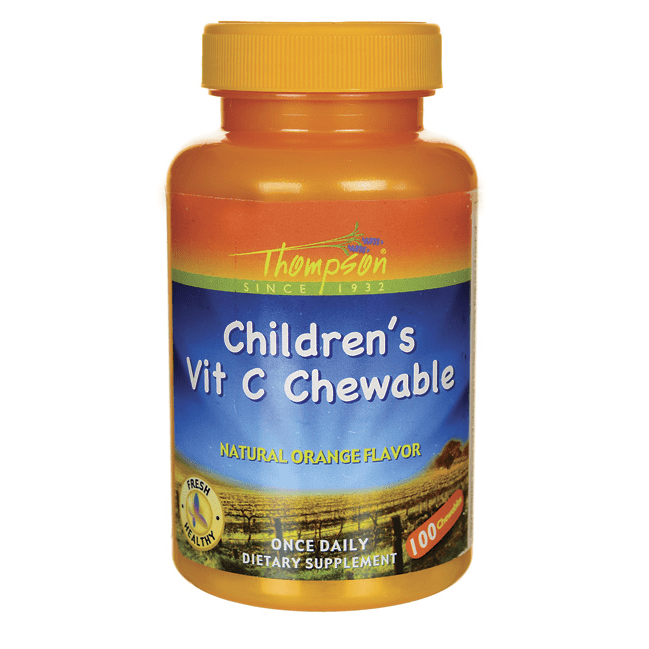 Thompson Children's Vitamin C Chewable Natural Orange Flavor 100