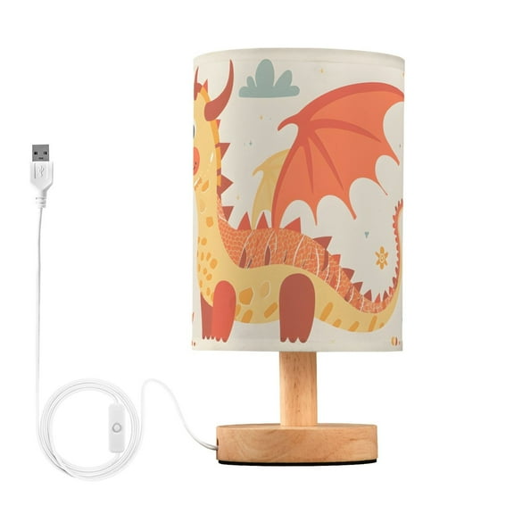 Dragon Cartoon Style Table Lamp with USB Port LED Warm Light Lamp Night Light Home Decor