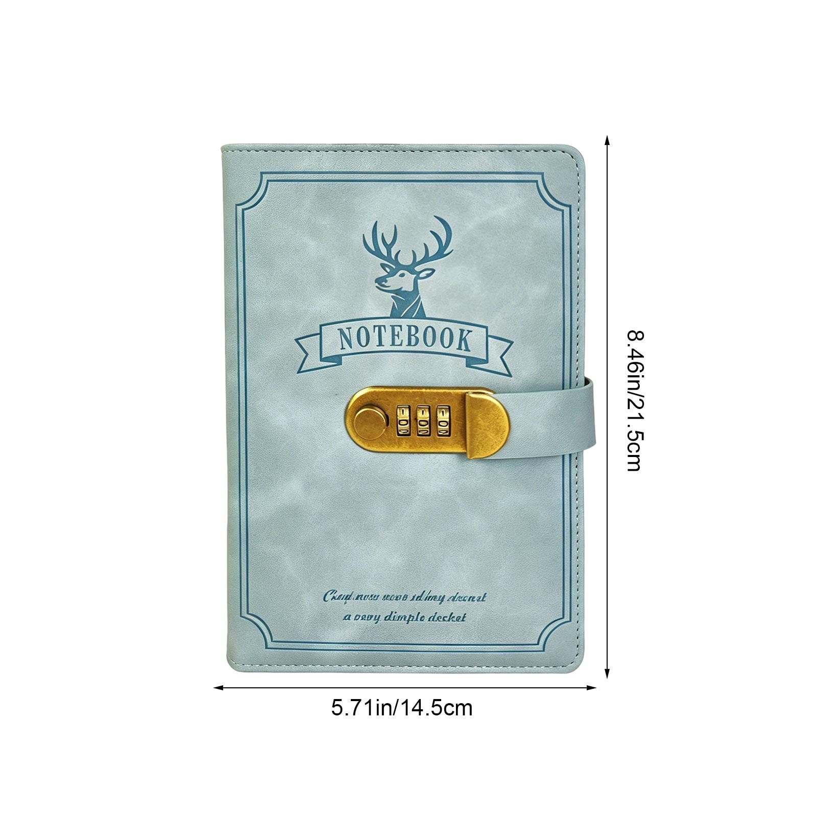 A5 Deer-Head Notebook with Lock and Combination Notepad Business-Style Thickened Diary Planner