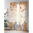 thumbnail image 4 of Fall Sheer Curtains 108 inches Long, Pumpkin Thanksgiving Sunflower Maple Leaf Vintage Light Filtering Sheer Window Curtains Rod Pocket Voile Drapes for Bedroom Living Room, 52"W x 108"L 2 Panels, 4 of 7