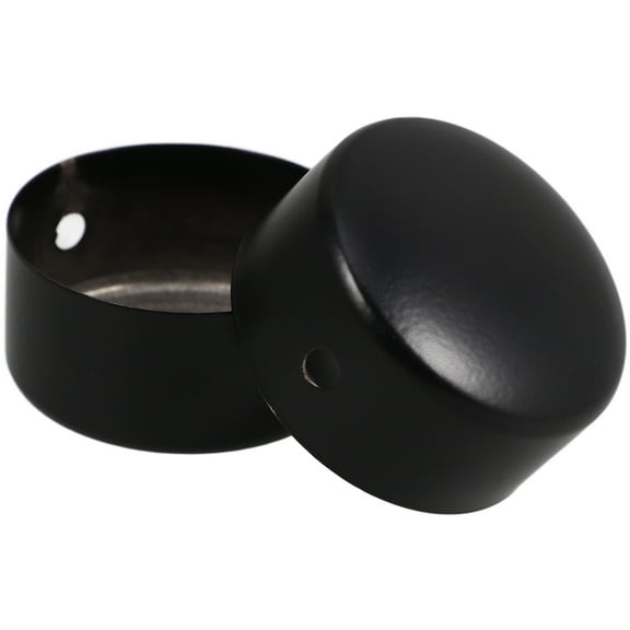 OUNONA  2 Pcs Tube Pipe End Covers Stair Cap Rail Square for Flat Handrail Black