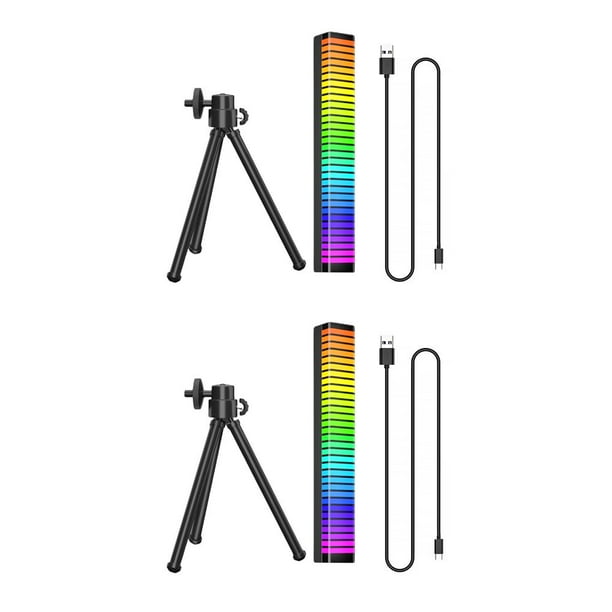 Billuyoard Lámpara de ambiente portátil, luz de camioneta 3D que cambia de Color, tira de iluminación de de música ambiental profesional, No.02 2piezas