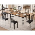 thumbnail image 2 of Ourlova Rectangular Dining Table for 6 71 in Rustic Farmhouse Kitchen Table with Large Tabletop Long Wooden Dining Room Table with Heavy Duty Legs Dinette and Dinner Desk for Party Big Family Brown, 2 of 7