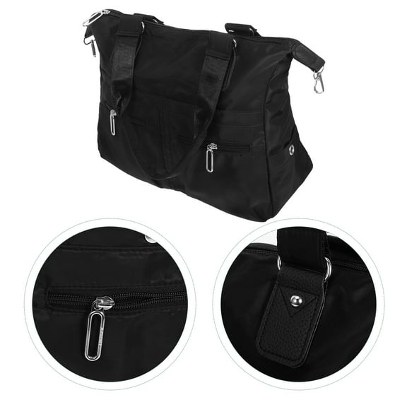 LOLIPPYY Black Nylon Work Tote Bag Featuring Large Capacity and Multiple Compartments Ideal for Office Use and Daily Commuting