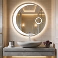 thumbnail image 1 of Espejo De Baño Circular Luna Con Iluminación LED ajustable distintas tonalidades, 1 of 5