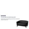 thumbnail image 4 of Emma + Oliver Black LeatherSoft Loveseat with Cherry Wood Feet, 4 of 9