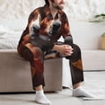 thumbnail image 7 of Salouo Cute Maple Leaf Puppy Print Button-Front Long Sleeve Pajama Set for Men, Soft 2Pjs Men's Long Sleeve Sleepwear-X-Large, 7 of 7