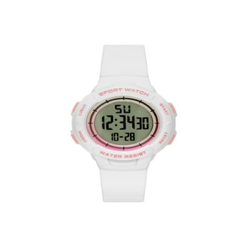Time and Tru Women's White Digital Sport Watch