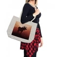 thumbnail image 2 of Moose Shopping Bag, Antlers in Wild Alaska Forest Rusty Abstract Landscape Design Deer Theme Woods, Eco-Friendly Reusable Bag for Groceries Beach and More, 15.5" X 14.5", Cream, by Ambesonne, 2 of 2