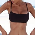 thumbnail image 3 of Women Bandage Bikini Tops Push-up Plain Swimwear Swimsuit Beach Bathing Top, 3 of 5