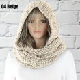 thumbnail image 5 of Bufanda con capucha de punto informal para mujer, gorro Retro cálido para otoño e invierno, bufandas, tamaño 01amarillo, 5 of 5