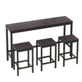 thumbnail image 4 of 4-Piece Bar Table and Chair Set,Counter Height Extra Long Dining Table Set with 3 Stools,Modern Industrial Pub Bar Dining Table Set for Pub Kitchen Dining Room,Dark Gray, 4 of 7