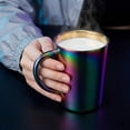 thumbnail image 5 of Stainless Steel Water Cup With Double-Layer Insulated Handle And Milk Cup, Espresso Coffee Mugs for Men & Women, Camping Cups with Handles, Rainbow, 5 of 6