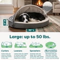 thumbnail image 3 of FurHaven Round Orthopedic Dog Bed for Large Dogs, Egg Crate with a Solid Orthopedic Foam Base with Attached Blanket Hood and Removable Washable Cover, Large, Sherpa & Suede Snuggery, Gray, 3 of 9