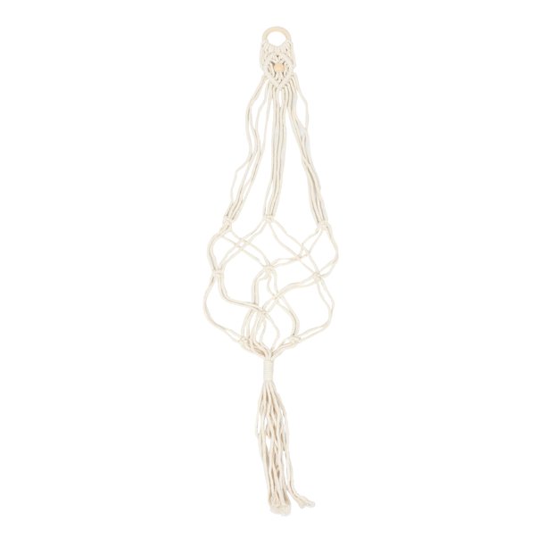 EeaseMX Percha tejida en macramé para ukelele, de algodón y lino, para maceta, color blanco