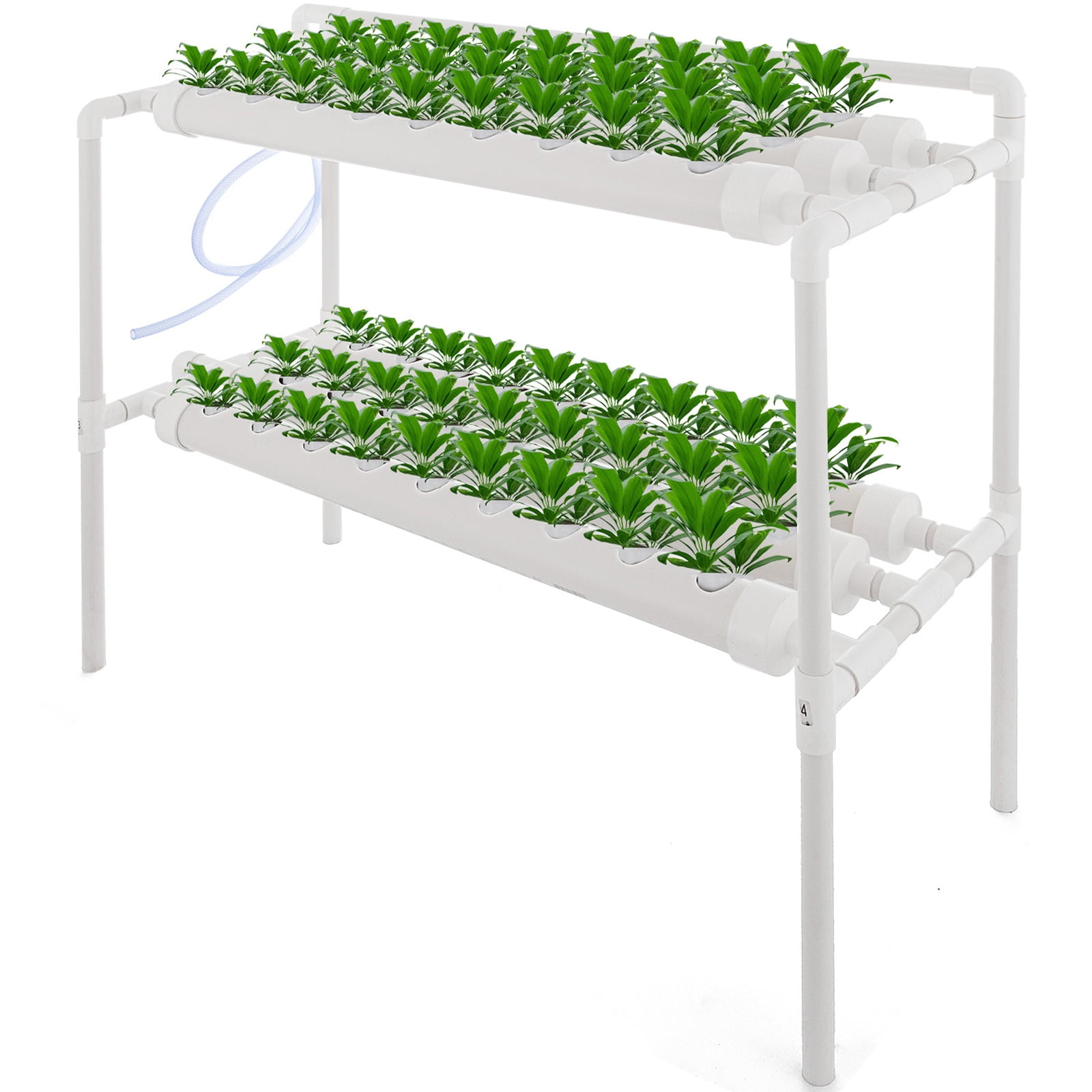 VEVOR 2 Layers 54 Plant Sites Hydroponic Site Grow Kit 6 Pipes Hydroponic Growing System Water Culture Garden Plant System for Leafy Vegetables Lettuce Herb Celery Cabbage