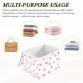thumbnail image 6 of Yayeee Collapsible Cube Storage Bin with Lid Fabric Closet Decorative Basket with Handles, Pink Polka Dots, 6 of 7
