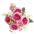 thumbnail image 6 of Mosey 2Pcs Artificial Rose Flowers Decoration Pastoral Style Floral Scene Layout Props Faux Silk Flower Bouquet Arrangement Wedding Holiday Party Table Centerpieces Home Decoration, 6 of 8
