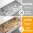 thumbnail image 2 of 21-Piece Bamboo Drawer Organizer Storage Boxes Set, Wood Tray Junk Drawer Organizers Multi-Use Divider Bins for Kitchen, Bathroom, Office Desk and Makeup Organization (21 Pack, Natural), 2 of 7