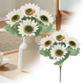 thumbnail image 2 of Artificial Sunflower, Ongmies Faux Silk Sunflowers Bouquet, Plastic Artificial Flowers Bouquet, Memorial Decoration for Cemetery, Hanging & Table Centerpieces, 2 of 7