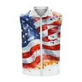 thumbnail image 4 of EGNMCR Débardeur Col Rabattu Homme Mode Décontractée Jour de l'Indépendance Imprimé Col Rabattu Sans Manches Poches Débardeur Sport Homme Polyester Blouse, 4 of 5