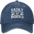thumbnail image 1 of Easily Distracted by Rocks Hat for Men Women Funny Dad Tracker Hat Baseball Cap, 1 of 8