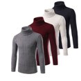 thumbnail image 3 of SUNSIOM Chandail Décontracté pour Hommes, Col Roulé Slim Monochrome, 3 of 5