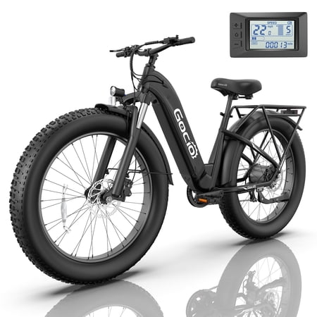Gocio 26"×4.0" Fat Tire Electric Bike for Adults, 750W Electric Mountain Bike, 22MPH Electric Bicycle With 48V 15AH Lithium-Ion Battery, EBike 3A Fast Charge, 7 Speed for Man Woman UL2849